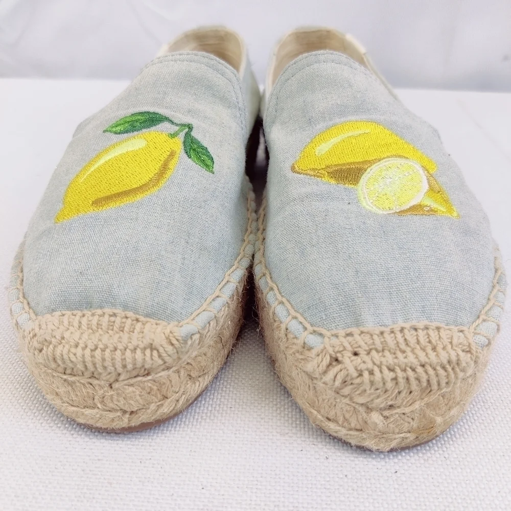 Soludos Lemon Espadrilles Platform Smoking Slipper Womens Size 6 Slip on Loafer